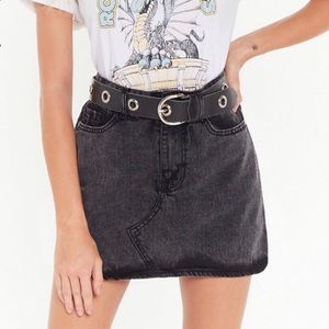 Nasty Gal Black Denim Skirt